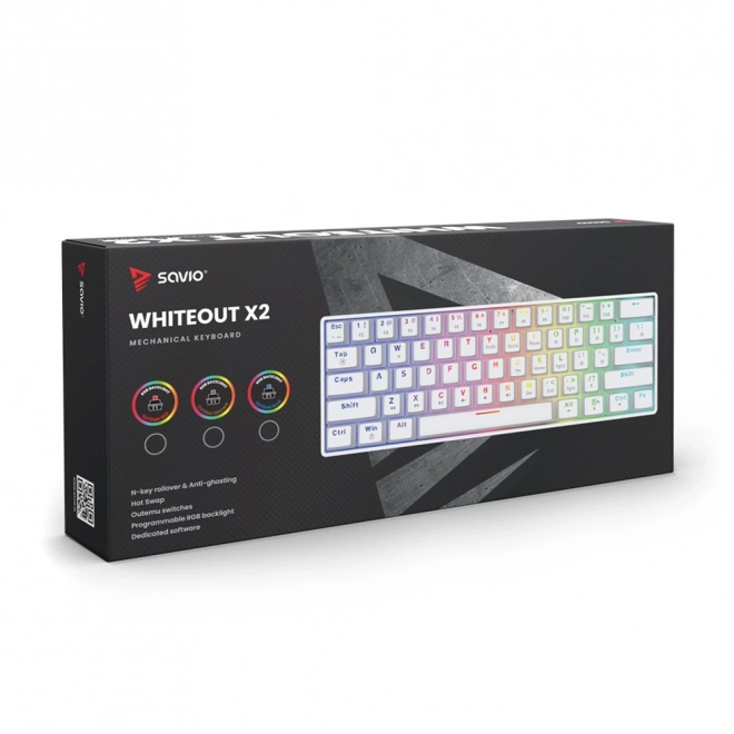 Tastatură mecanică Whiteout X2 cu switch-uri Brown