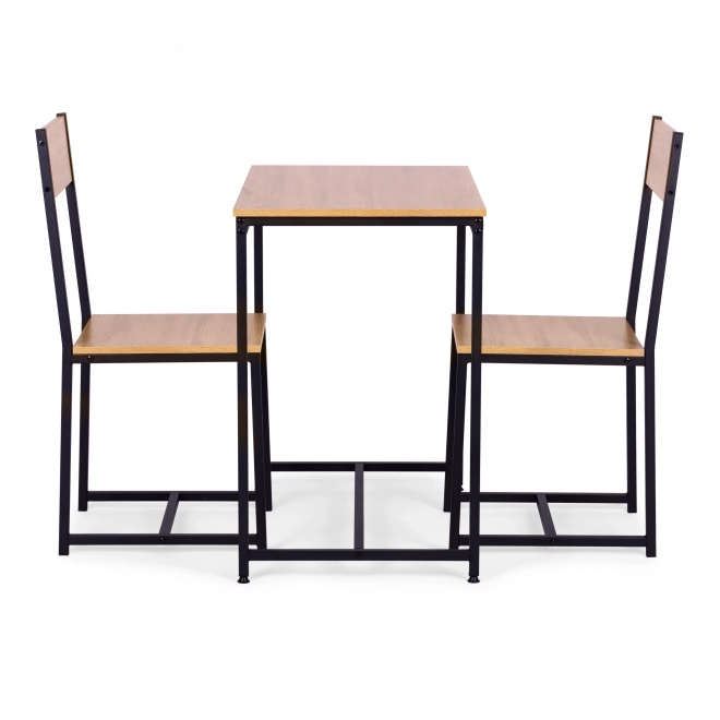 Set de mobilier: masă și 2 scaune din metal și MDF