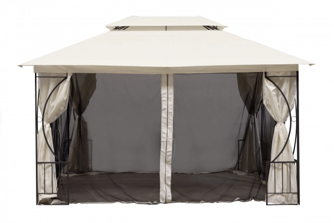 Cort pavilon de grădină 3x4m, plasă de țânțari și pereți plini