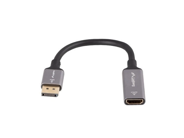 Adaptor DisplayPort la HDMI 4K cu cablu de 20cm argentiu