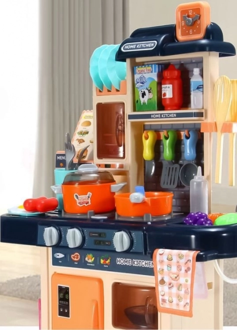 Baby bucătărie sunete LED generator de abur 42 accesorii – Albastru