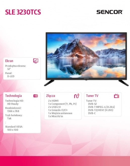 Televizor Sencor 32" LED HD Ready