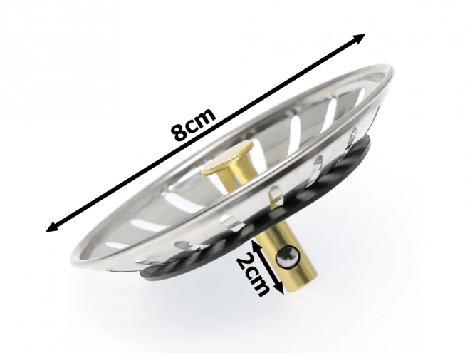 Sită metalică pentru chiuvetă cu coș mare și sifon