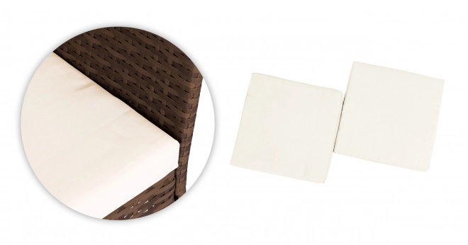Set mobilier de grădină cu aspect de ratan – bancă, masă, scaune maro MultiGarden