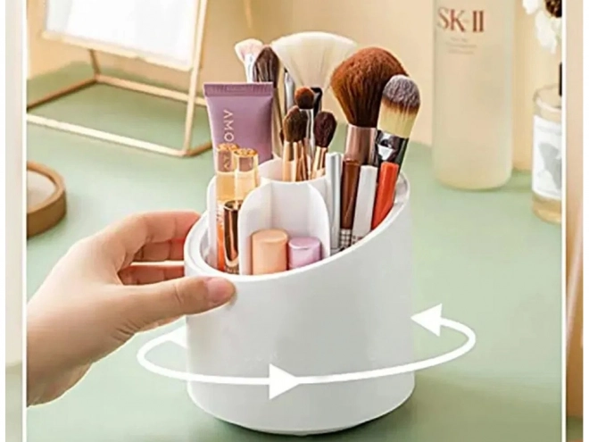 Organizator rotativ pentru cosmetice cu capac