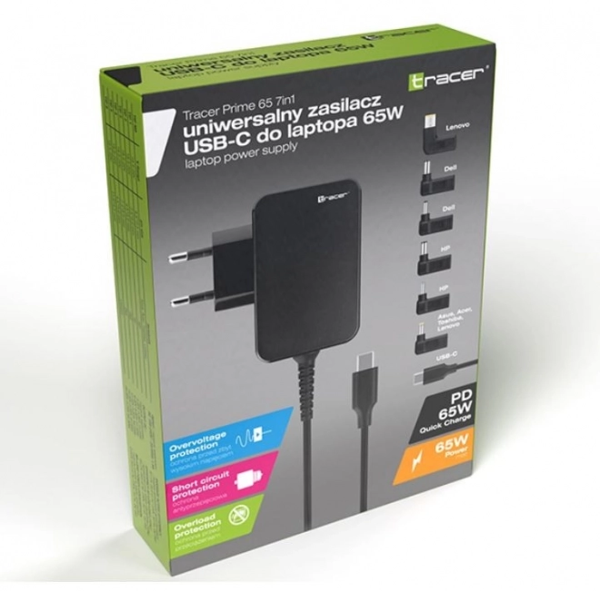 încărcător universal pentru laptop 65 W USB‑C 7‑în‑1 Tracer