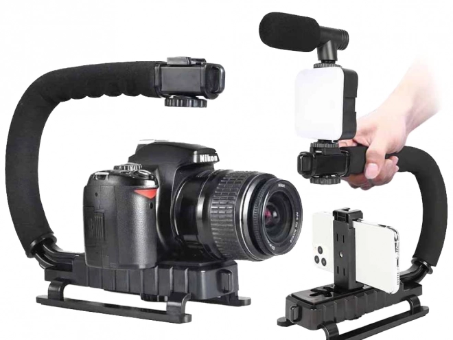 Set complet pentru vlogging stativ microfon suport telefon