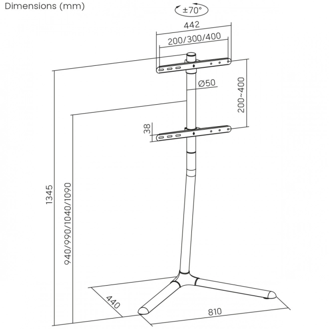 Suport de podea pentru TV 32-70 inch
