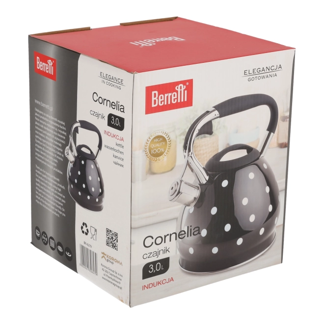 Ceaun negru cu buline albe Berretti Cornelia 3L