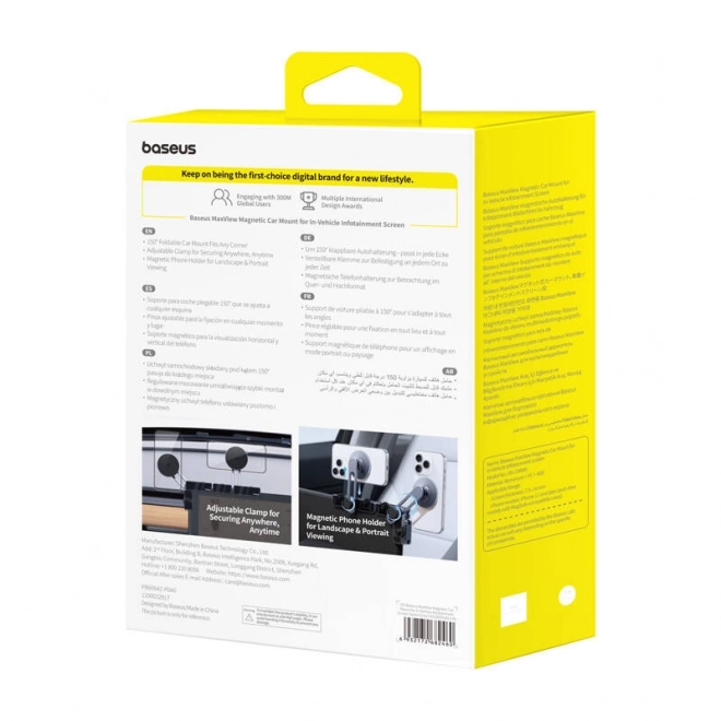 Suport magnetic de bord auto Baseus MaxView gri