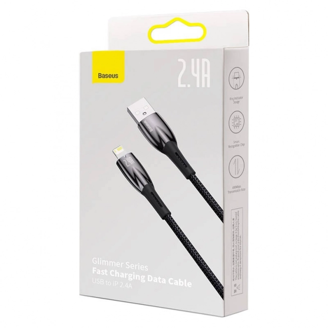 Cablu USB la Lightning Baseus Glimmer 2,4 A 2m negru