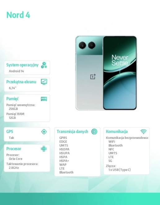 Smartphone Nord 4 5G 12/256 GB Verde