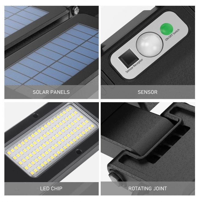 Lampă stradală solară LED cu senzor și telecomandă Maclean