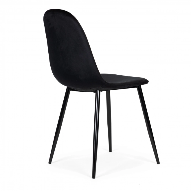 Set de scaune din catifea pentru sufragerie și living room - negru