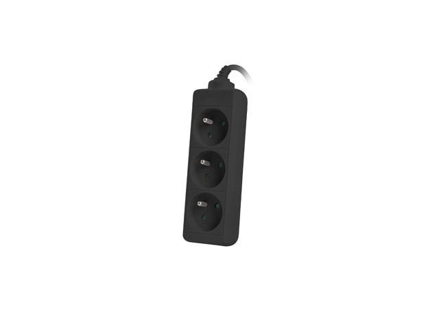 Prelungitor electric 1,5m negru cu 3 prize Lanberg
