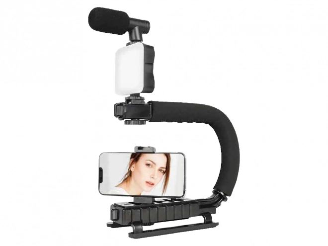 Set complet pentru vlogging stativ microfon suport telefon