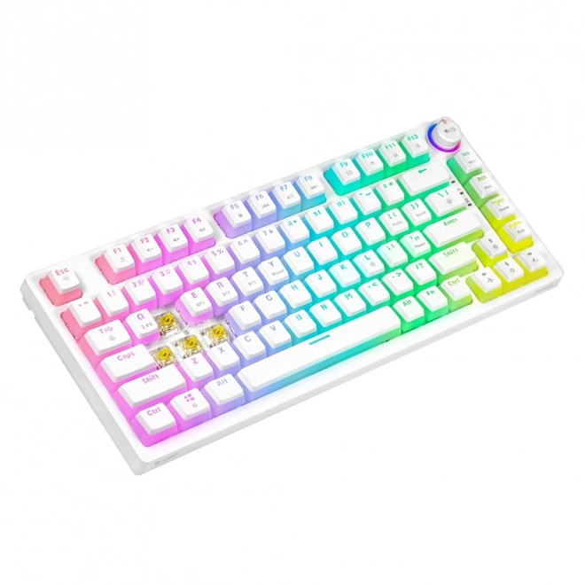 Tastatură mecanică wireless Savio Phenix White Gateron Yellow