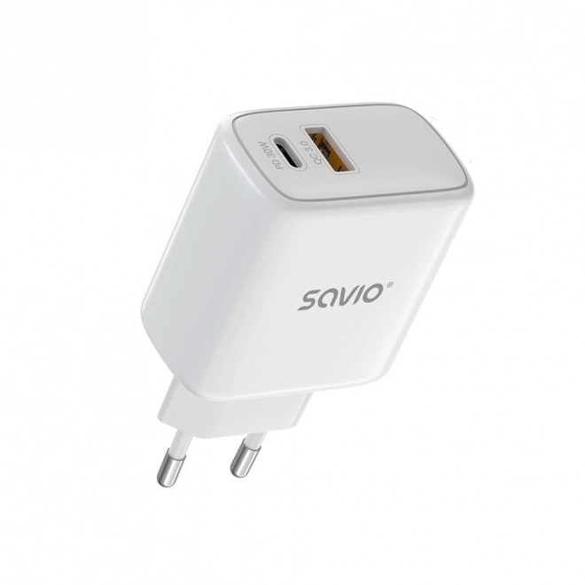 Încărcător Savio 30W Quick Charge Power Delivery Alb cu Cablu