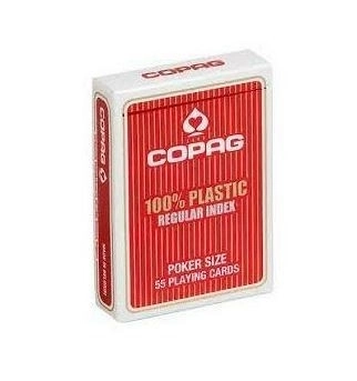 cărți de poker din plastic COPAG – roșu, regular index