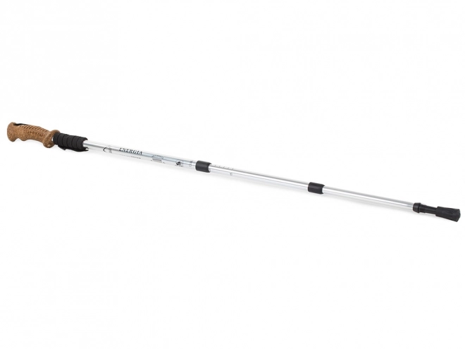Baston nordic walking cu mâner din plută – Argintiu