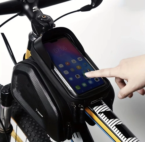 Geantă de bicicletă pentru telefon cu husă impermeabilă și parasolar