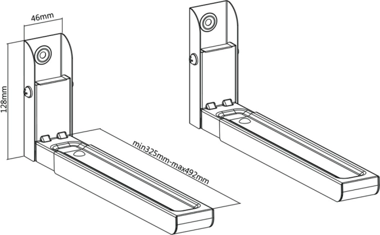 Brațe reglabile 325–492 mm