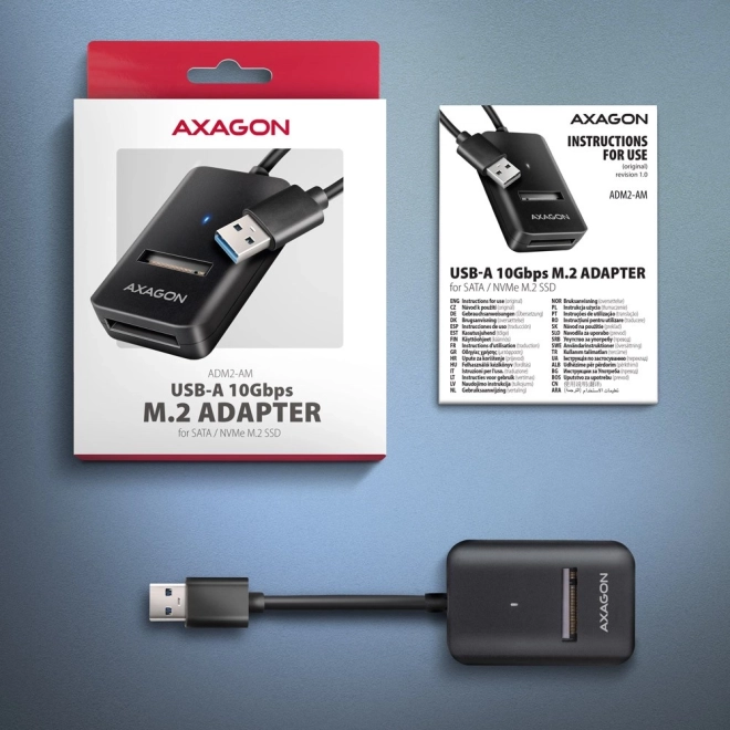 Adaptor usb 3.2 gen 2 m.2 nvme/sata ssd 10 gbps 10 cm cablu usb-a