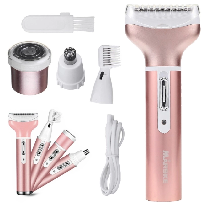 Femei epilator picior ras 4in1 sfaturi interschimbabile usb – roz deschis