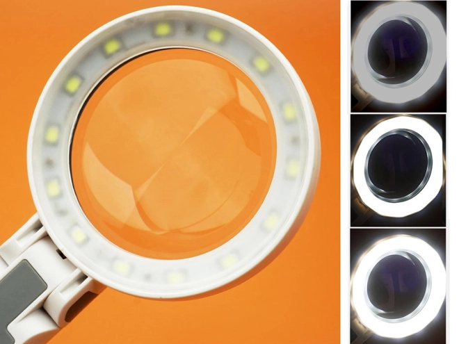 Lupă cosmetică cu suport și 20 LED-uri