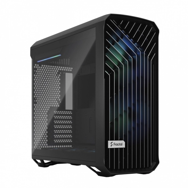 Carcasă neagră Torrent RGB TG Light Tint cu 5 ventilatoare ATX