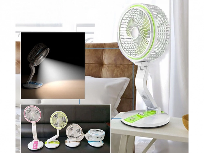 Ventilator portabil pliabil cu lumină LED