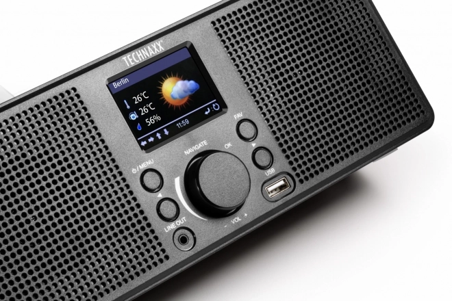 Radio de internet Technaxx cu difuzoare stereo 2x2W și WiFi