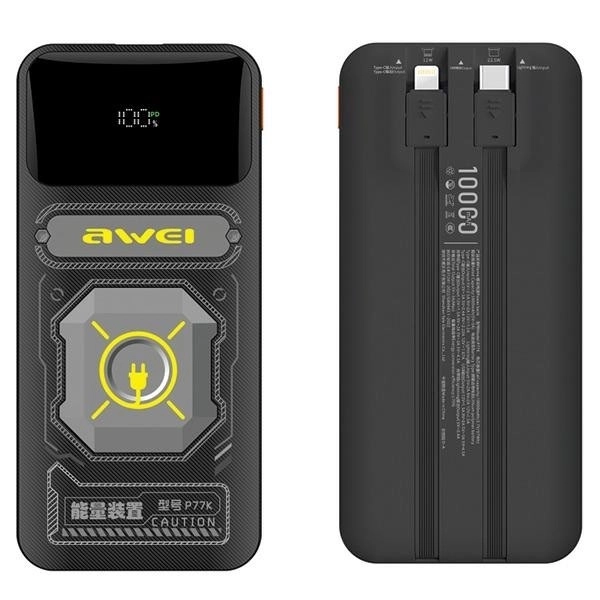 Powerbank 10000mAh cu cabluri încorporate