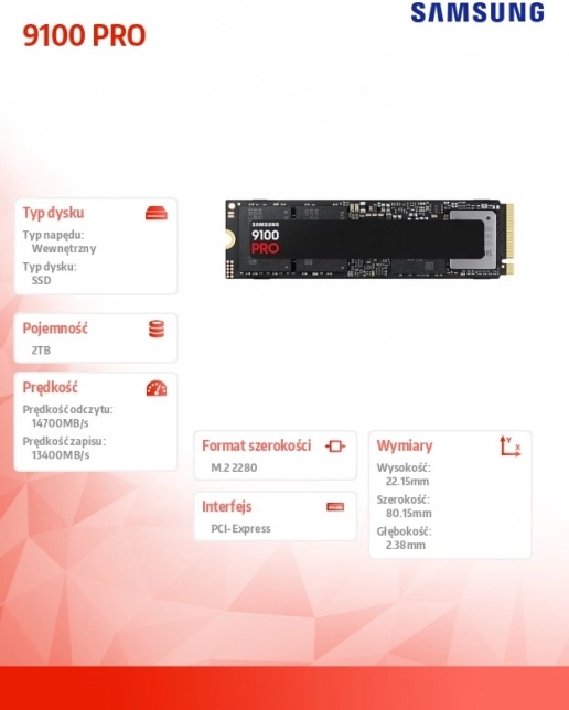 SSD disc Samsung 9100 PRO NVMe