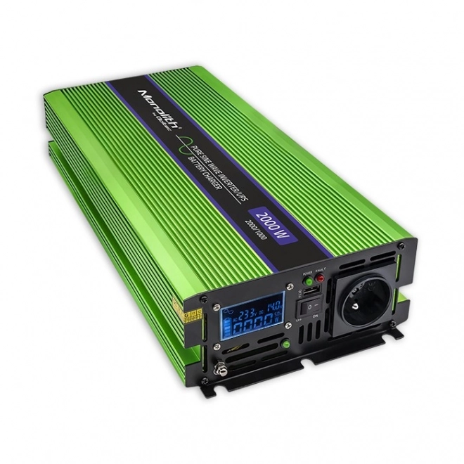 Convertizor de tensiune Qoltec cu sinus pur și ecran LCD