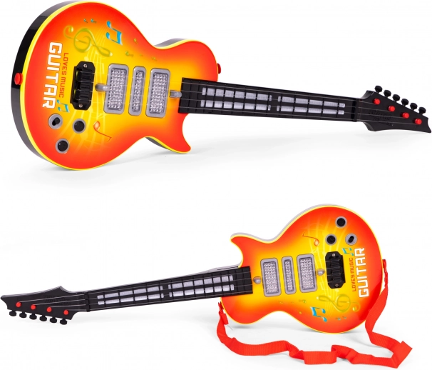 Chitară rock pentru copii cu lumini LED și senzor infraroșu