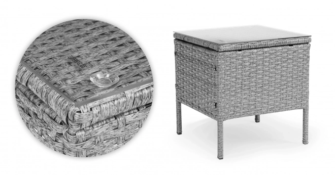Set mobilier de grădină cu aspect de ratan – masă și scaune gri MultiGarden