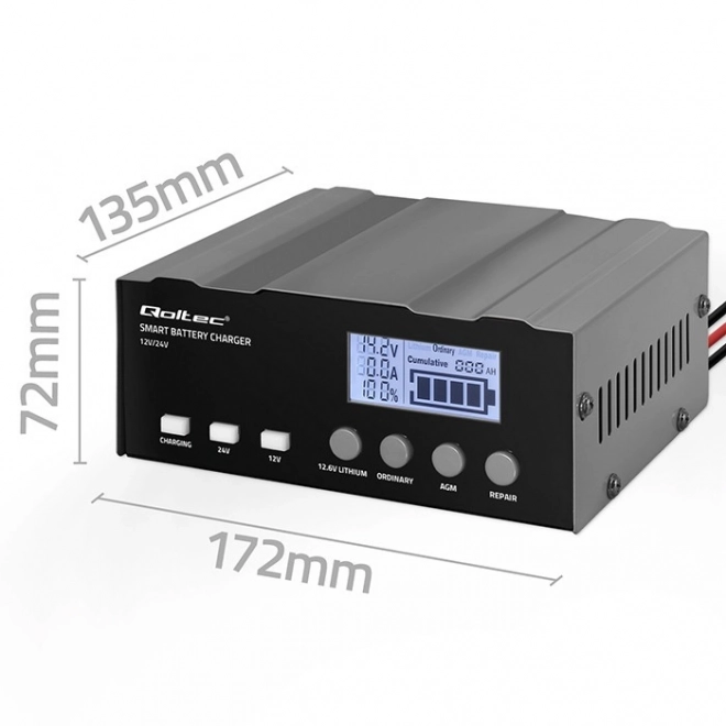 Încărcător inteligent cu microprocesor 12V/24V cu funcție de reparare pentru baterii AGM GEL LiFePO4