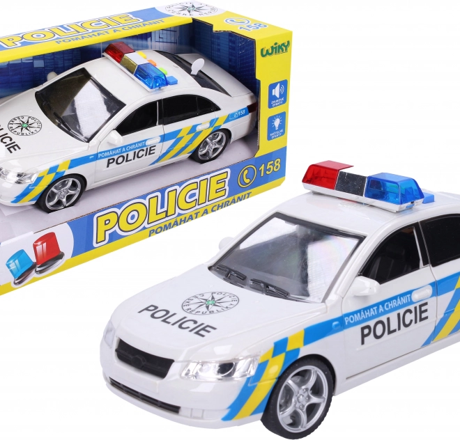 Mașină de poliție cu efecte 24 cm – ambalaj în limba cehă