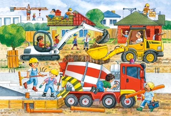 Puzzle maxi 40 piese șantier de construcții