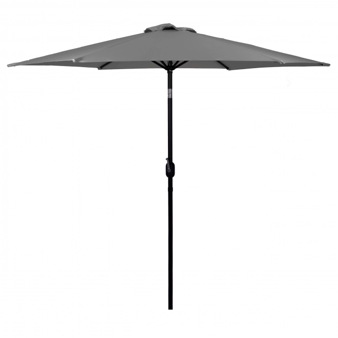Umbrelă mare de grădină înclinată cu manivelă 6 spițe gri 270 cm