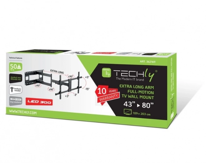 Suport de perete pentru TV rotativ și înclinabil 43-80 inch