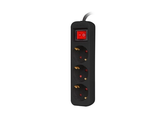 Prelungitor cu 3 prize negru 1,5m