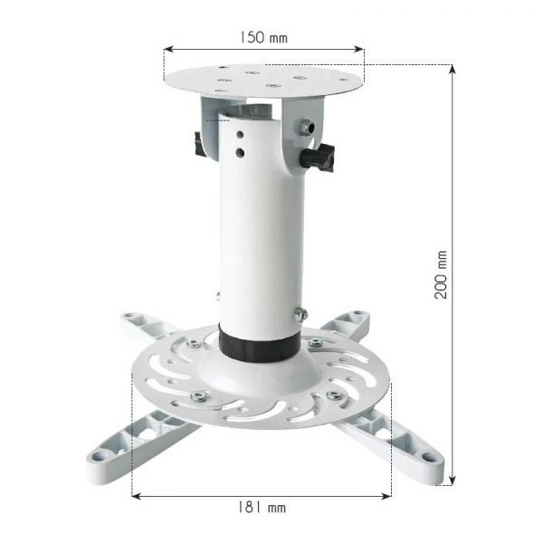 Suport pentru proiector plafon 20 cm 15kg alb