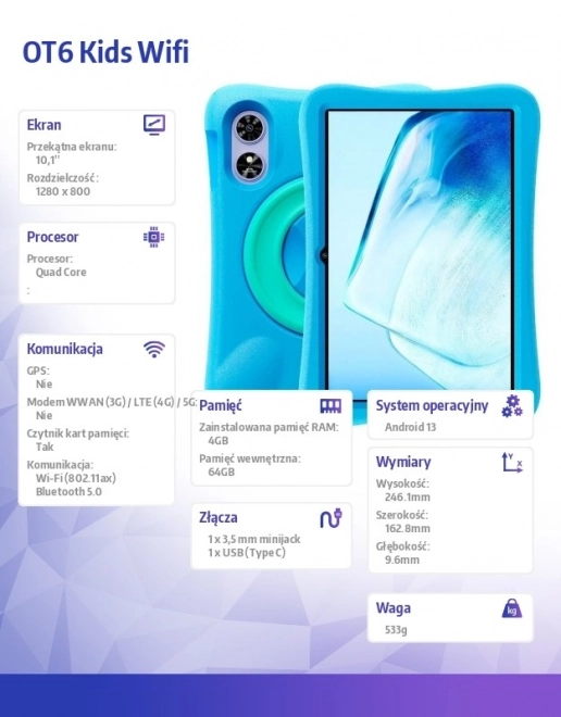 Tablet OT6 pentru copii 10 inch Wi-Fi