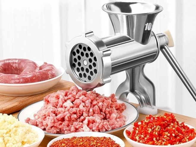 Mașină manuală de tocat carne și umplut cârnați