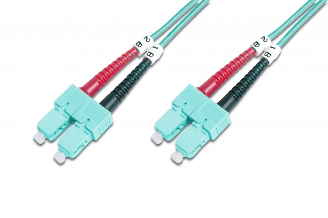 Fir optic patch cord SC-SC MM 50/125 OM3 duplex 3m turcoaz