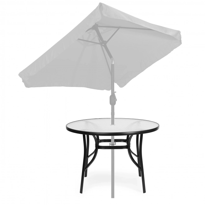 Masă de grădină rotundă 80 cm cu deschidere pentru umbrele