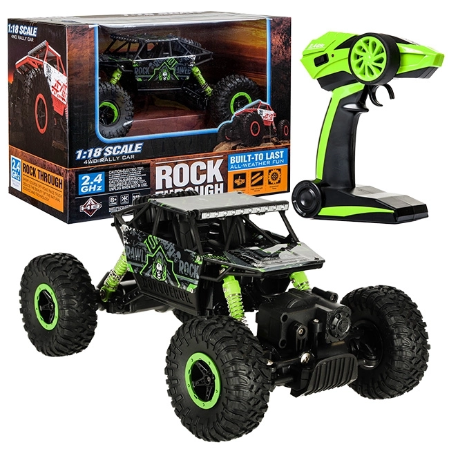Mașină cu telecomandă RC Rock Crawler HB 2.4GHz 1:18 albastru – Verde