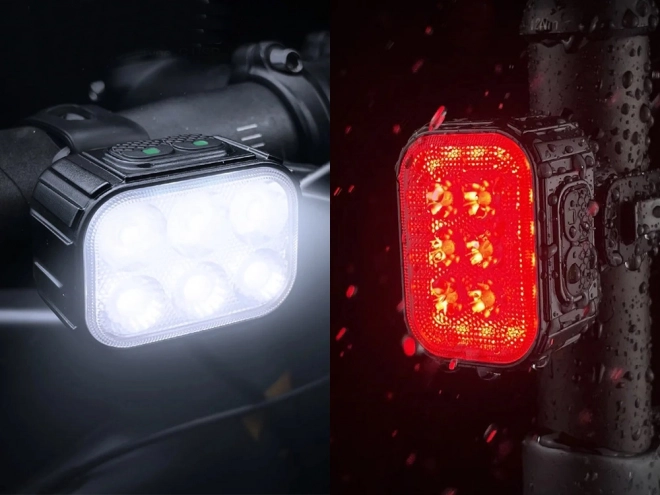 Set lumini LED pentru bicicletă față și spate, reîncărcabile USB
